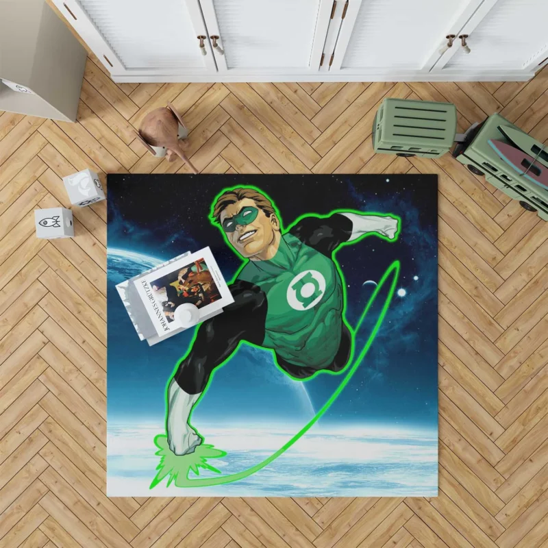 Green Lantern Comics: Exploring Hal Jordan Story Floor Rug