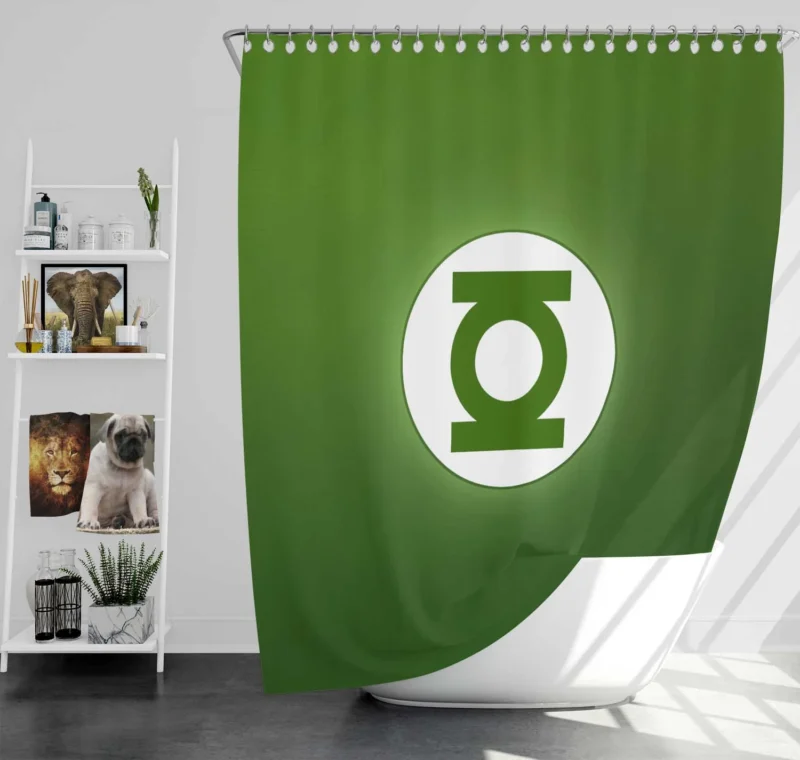 Green Lantern Comics: Exploring the Logo Shower Curtain