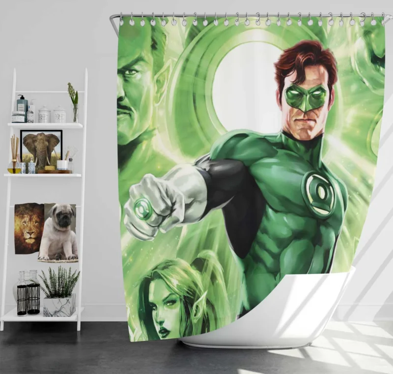 Green Lantern: Emerald Knights - A Cosmic Adventure Shower Curtain
