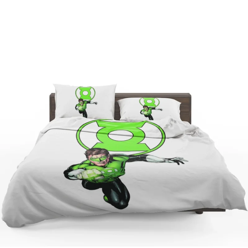 Green Lantern Logo in Comics Bedding Set
