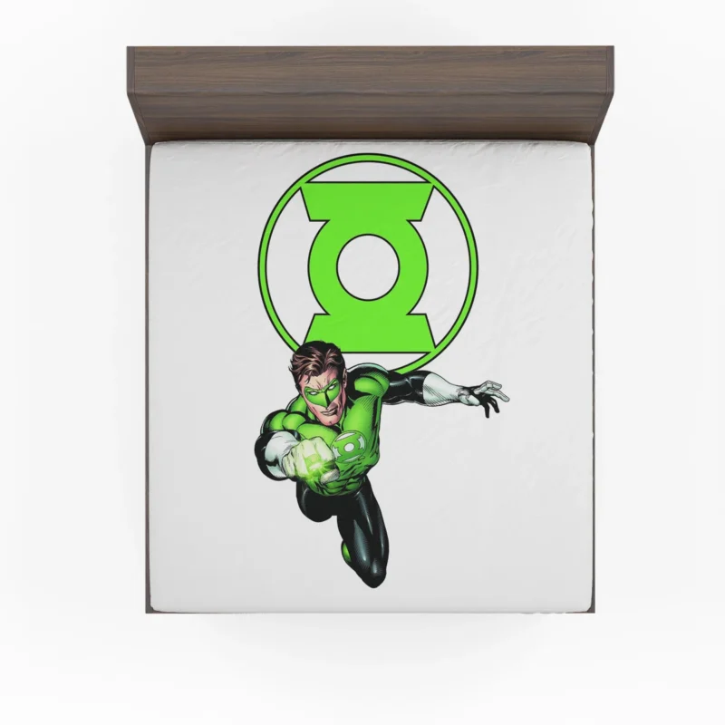 Green Lantern Logo in Comics Fitted Sheet