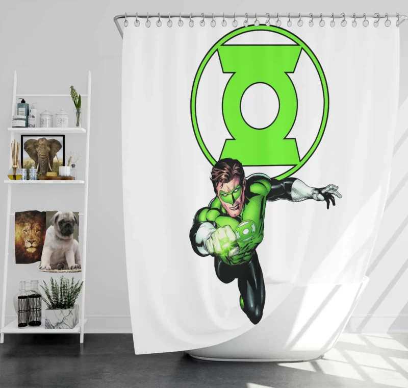 Green Lantern Logo in Comics Shower Curtain