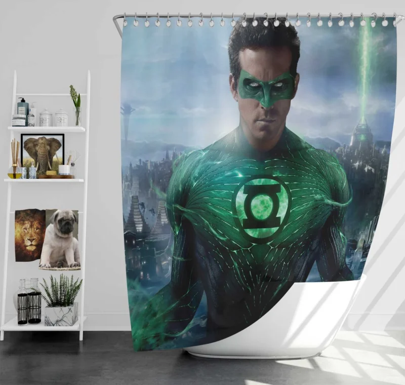 Green Lantern Movie: Ryan Reynolds as Hal Jordan DC Comics Shower Curtain