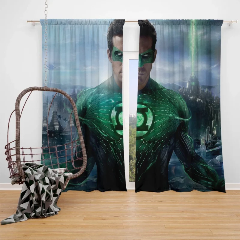 Green Lantern Movie: Ryan Reynolds as Hal Jordan DC Comics Window Curtain