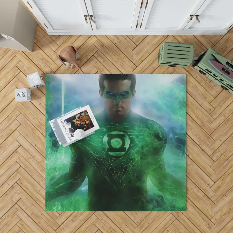 Green Lantern Movie: superhuman Ryan Reynolds as Hal Jordan Floor Rug