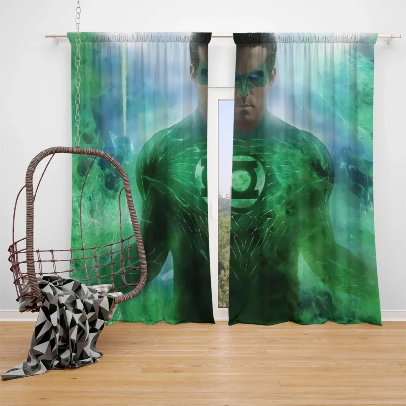Green Lantern Movie: superhuman Ryan Reynolds as Hal Jordan Window Curtain