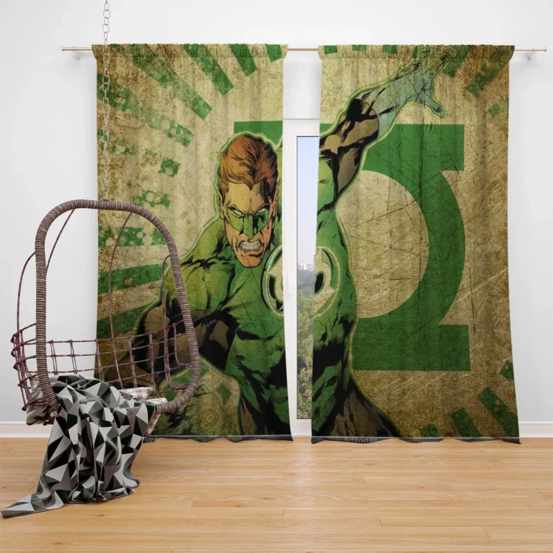 Green Lantern Wallpaper: Hal Jordan Legacy Window Curtain