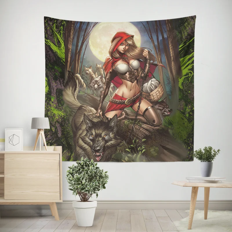 Grimm Fairy Tales Comics: Red Riding Hood Journey  Wall Tapestry