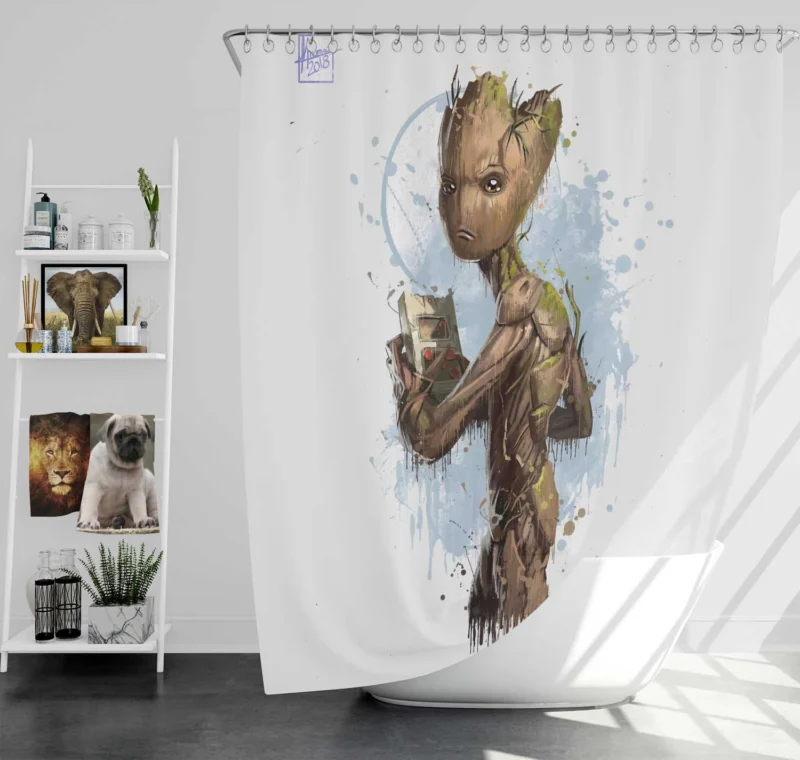Groot Joins the Guardians in Avengers: Infinity War Shower Curtain