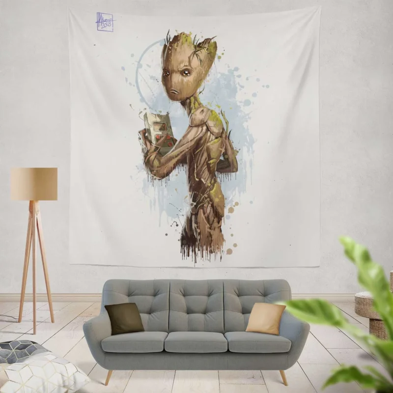 Groot Joins the Guardians in Avengers: Infinity War  Wall Tapestry