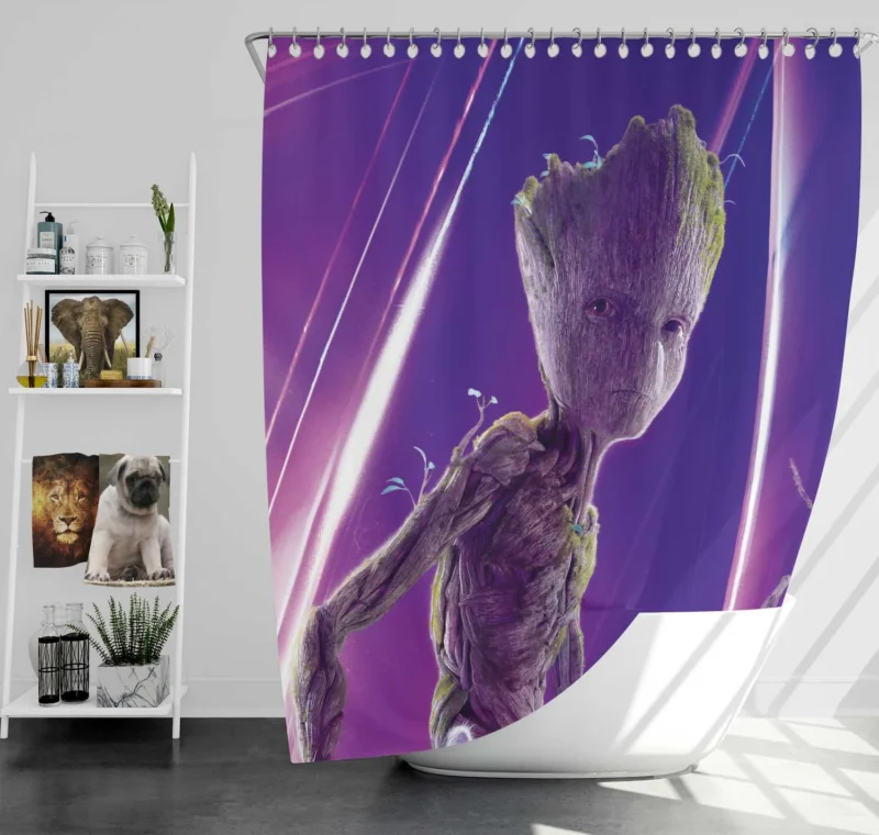 Groot: The Lovable Tree Hero in Avengers: Infinity War Shower Curtain