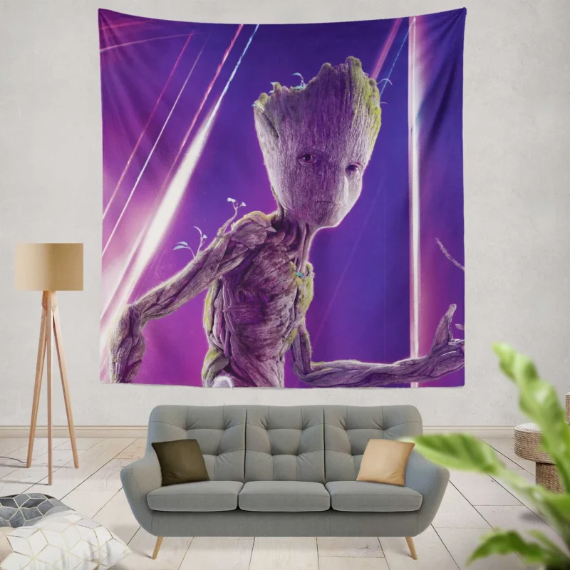 Groot: The Lovable Tree Hero in Avengers: Infinity War  Wall Tapestry
