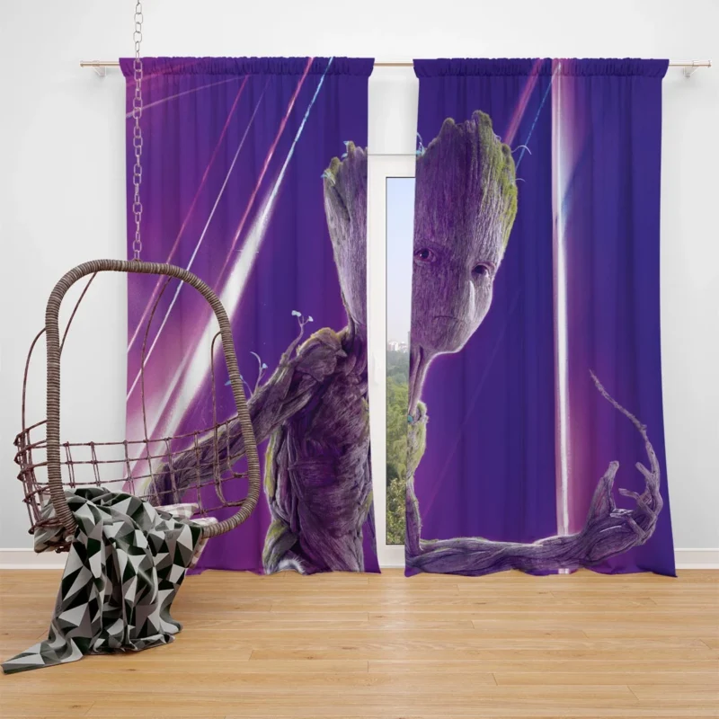 Groot and Ba: A Memorable Duo Window Curtain