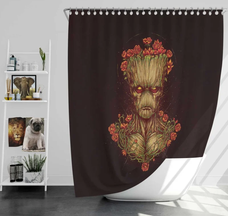 Groot in Comics: A Marvel Legend Shower Curtain