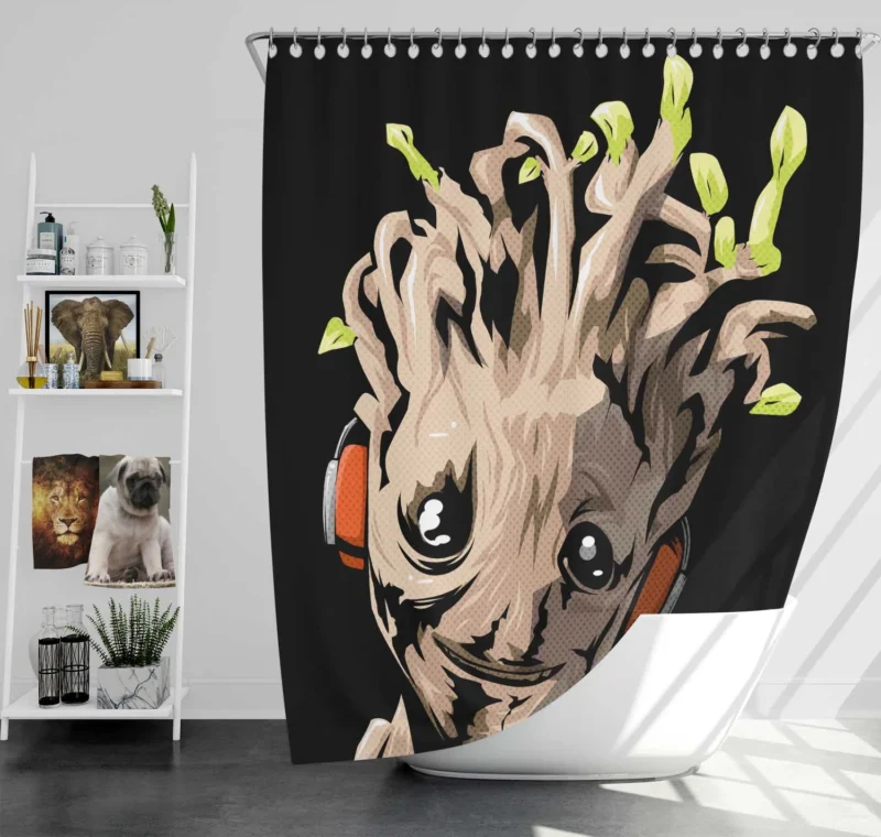 Groot in Comics: An Iconic Guardian Shower Curtain