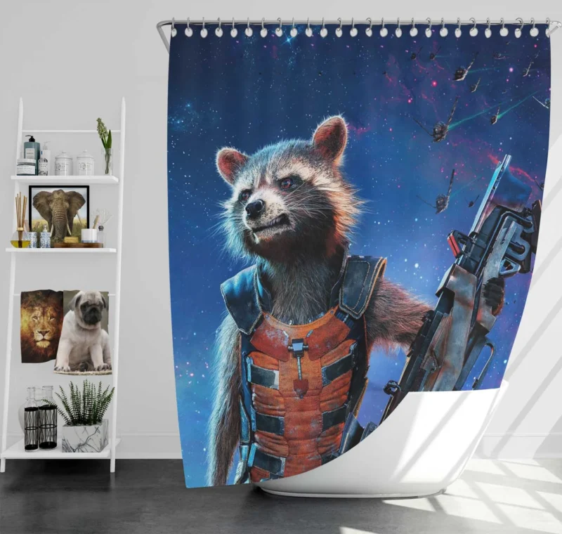 Guardians of the Galaxy: Rocket Raccoon Cosmic Odyssey Shower Curtain
