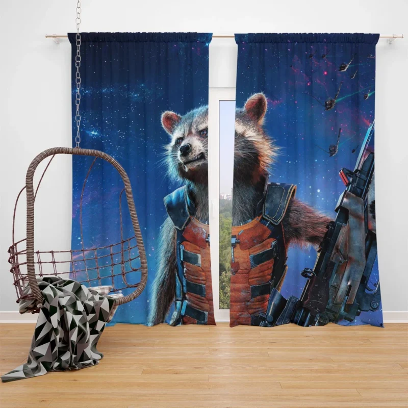 Guardians of the Galaxy: Rocket Raccoon Cosmic Odyssey Window Curtain