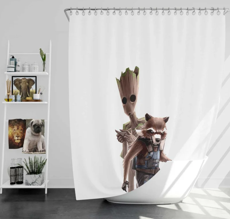 Guardians of the Galaxy: Rocket Raccoon and Groot Shower Curtain
