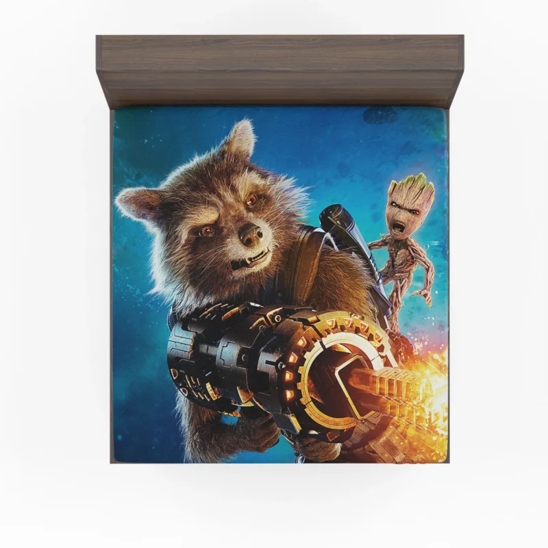 Guardians of the Galaxy Vol. 2: Groot and Rocket Raccoon Fitted Sheet