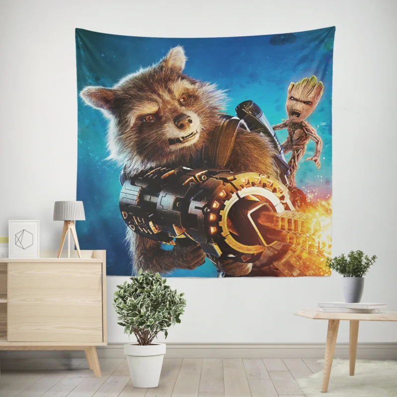 Guardians of the Galaxy Vol. 2: Groot and Rocket Raccoon  Wall Tapestry
