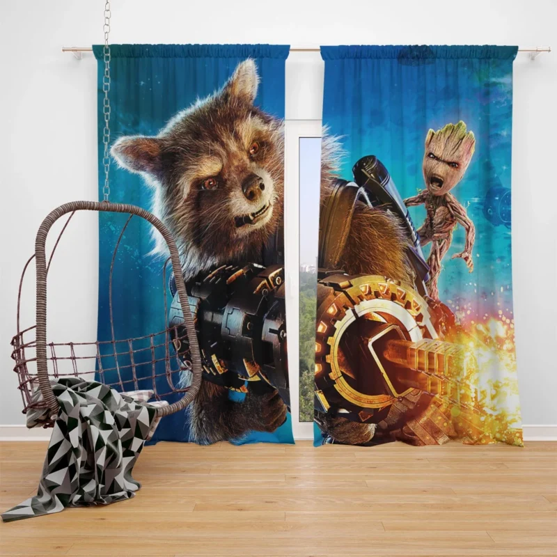 Guardians of the Galaxy Vol. 2: Groot and Rocket Raccoon Window Curtain