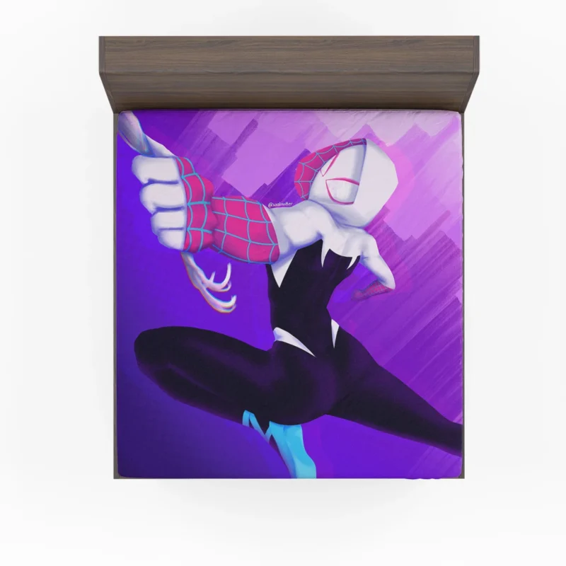 Gwen Stacy in Spider-Verse: A Hero Journey Fitted Sheet