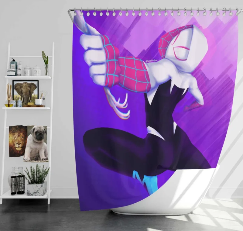 Gwen Stacy in Spider-Verse: A Hero Journey Shower Curtain