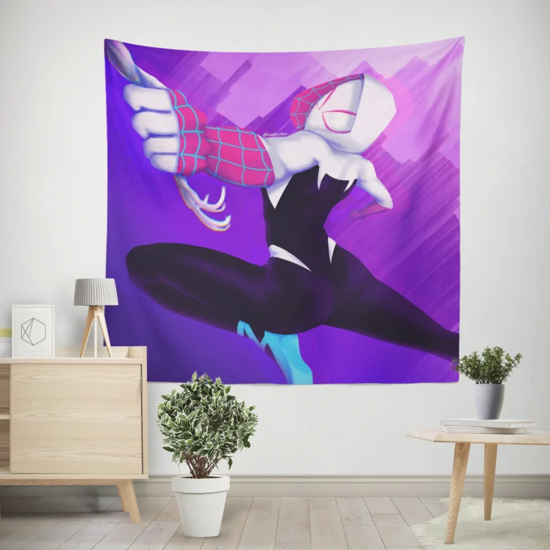 Gwen Stacy in Spider-Verse: A Hero Journey  Wall Tapestry