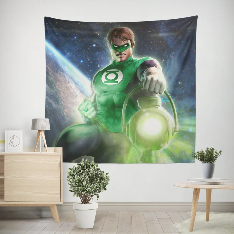 Hal Jordan and John Stewart in Green Lantern Comics  Wall Tapestry