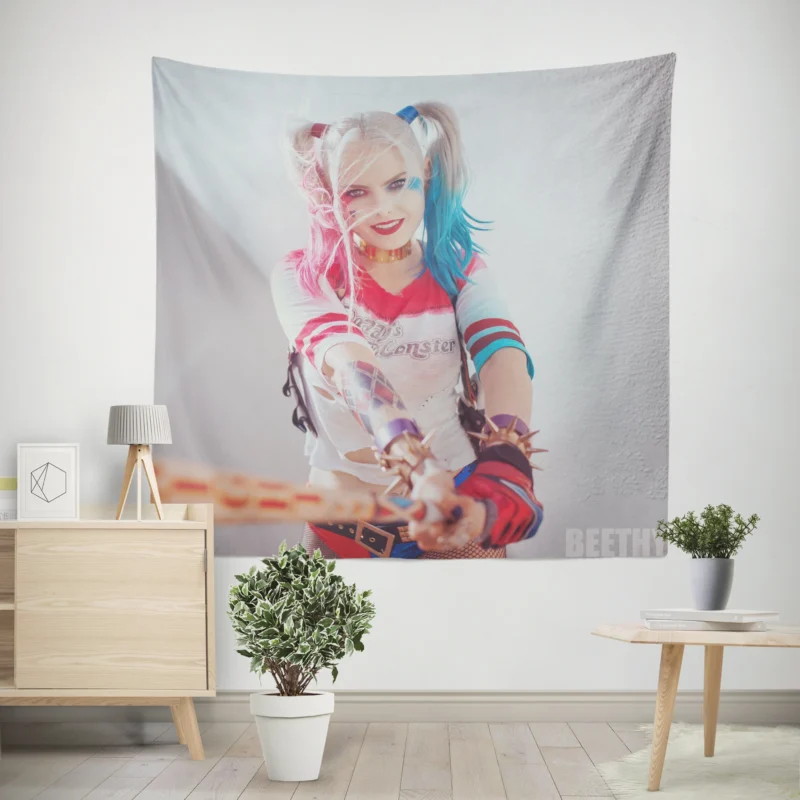 Harley Quinn Cosplay: Channeling the Villain  Wall Tapestry