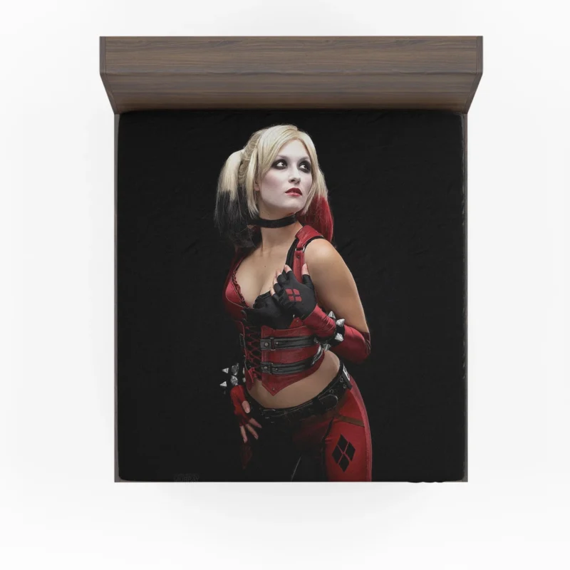 Harley Quinn Cosplay: Embracing Chaos Fitted Sheet