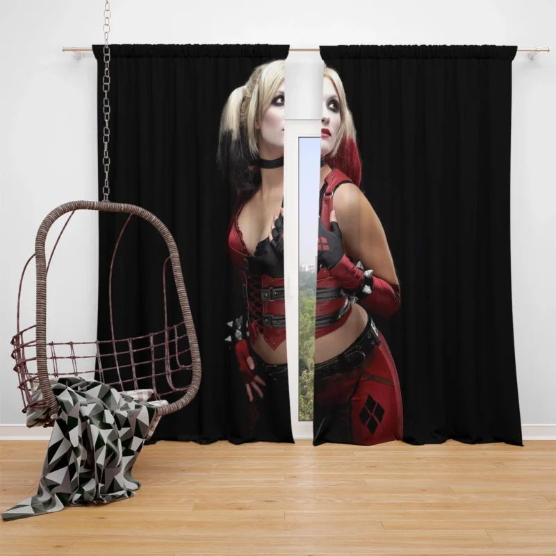 Harley Quinn Cosplay: Embracing Chaos Window Curtain