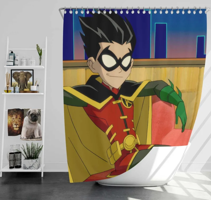Harley Quinn TV Show: Damian Wayne Mysterious Robin Shower Curtain