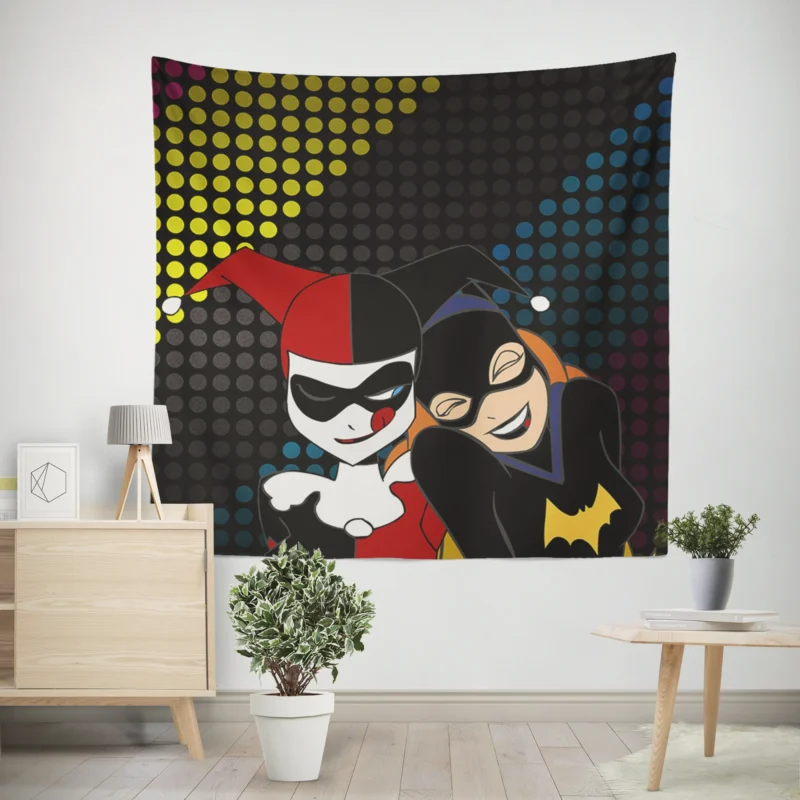 Harley Quinn and Batgirl Comics: Dynamic Duos  Wall Tapestry