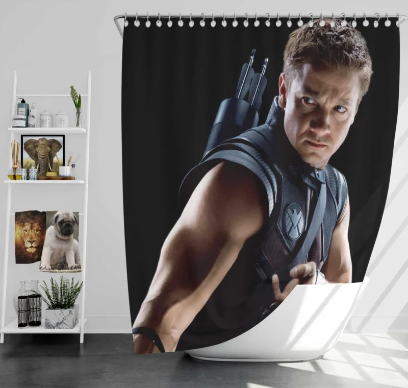Hawkeye in The Avengers: Jeremy Renner Character Shower Curtain
