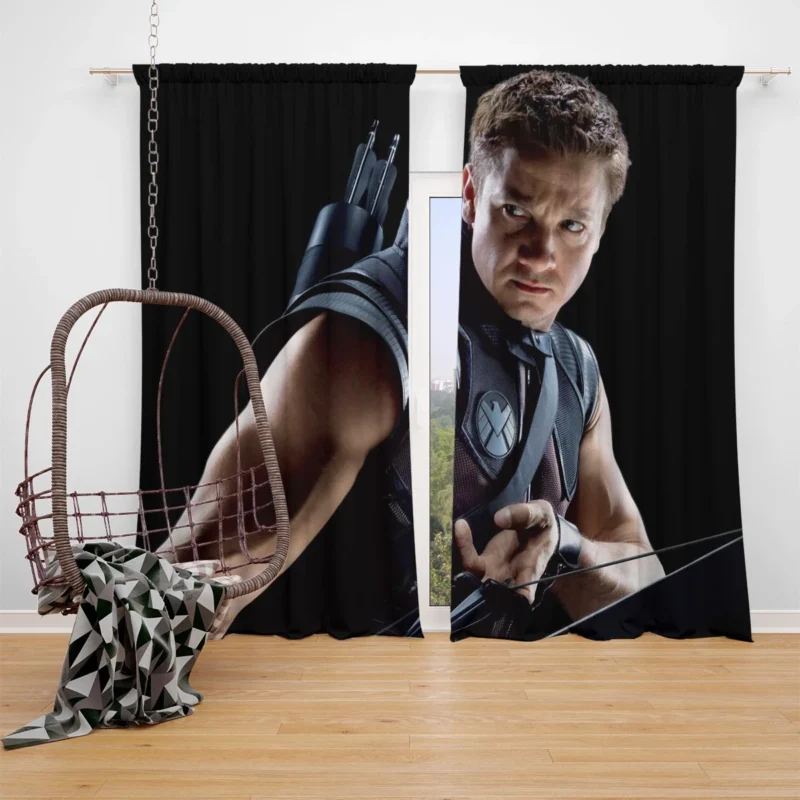 Hawkeye in The Avengers: Jeremy Renner Character Window Curtain