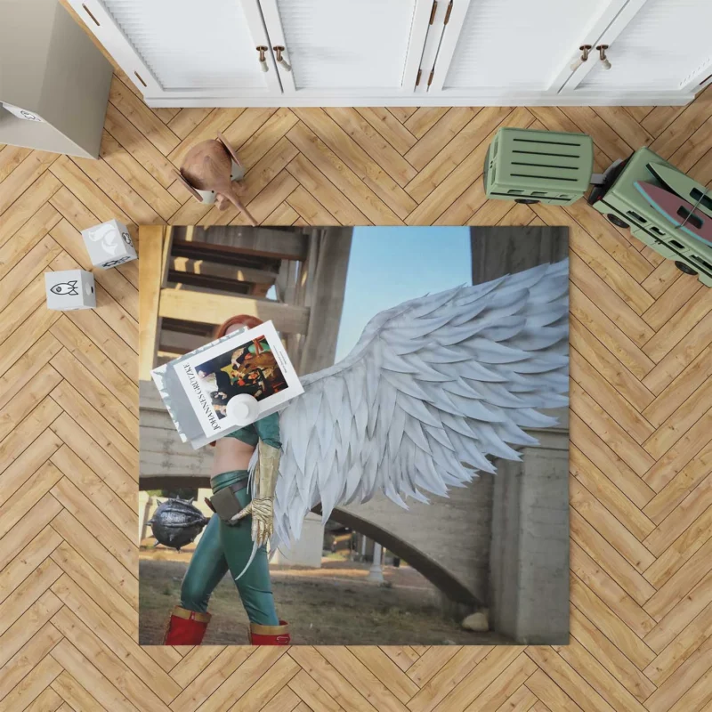 Hawkgirl Cosplay: Embrace the Wings Floor Rug