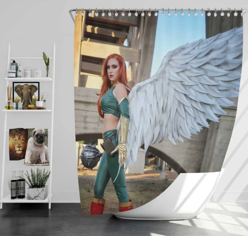 Hawkgirl Cosplay: Embrace the Wings Shower Curtain