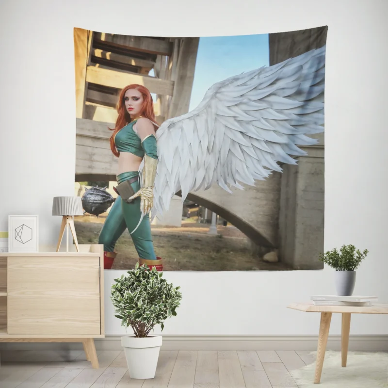 Hawkgirl Cosplay: Embrace the Wings  Wall Tapestry