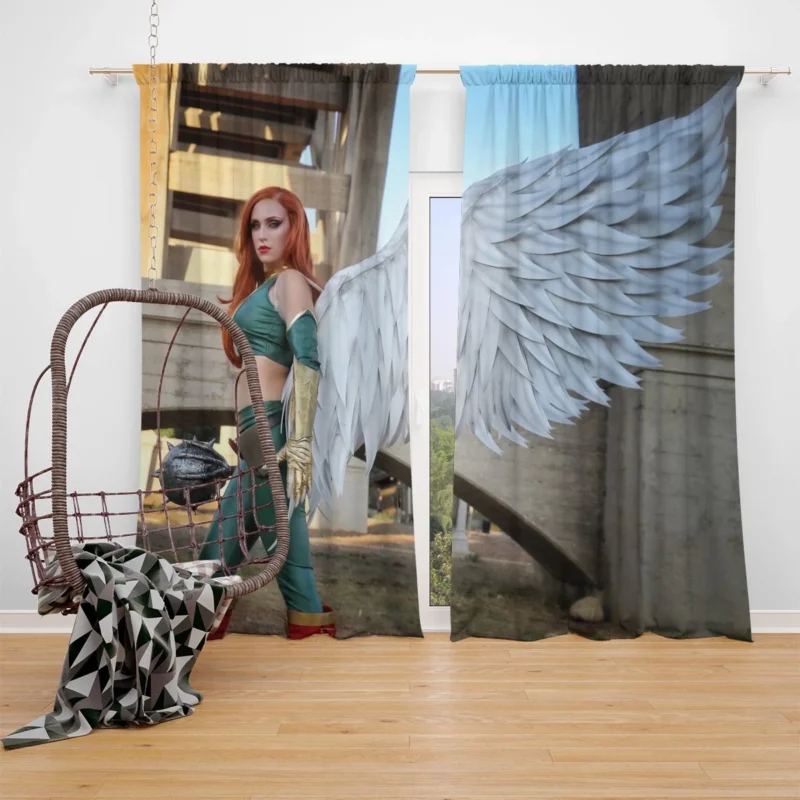 Hawkgirl Cosplay: Embrace the Wings Window Curtain