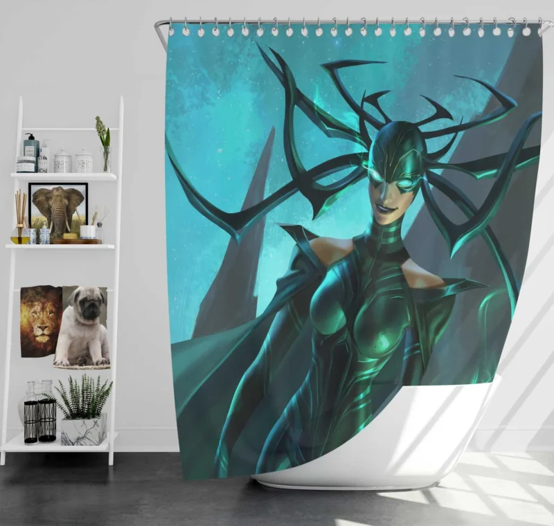 Hela in Marvel Snap: Video Game Adventure Shower Curtain