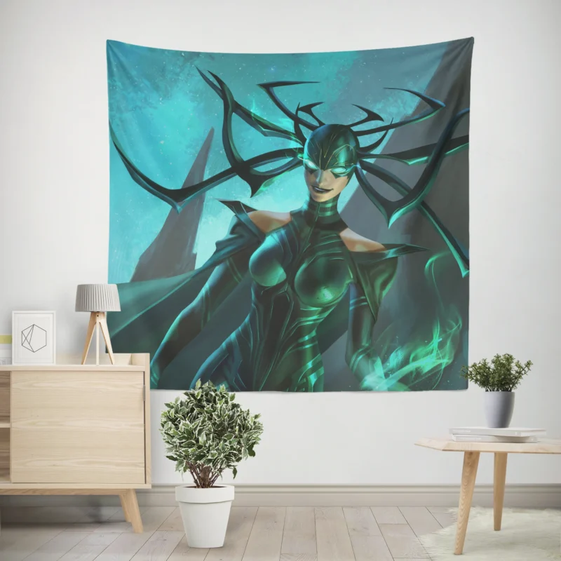 Hela in Marvel Snap: Video Game Adventure  Wall Tapestry