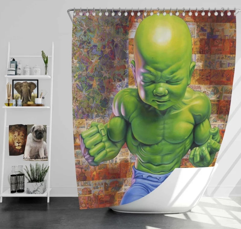 Hulk Boy Comics: A Heroic Journey Shower Curtain