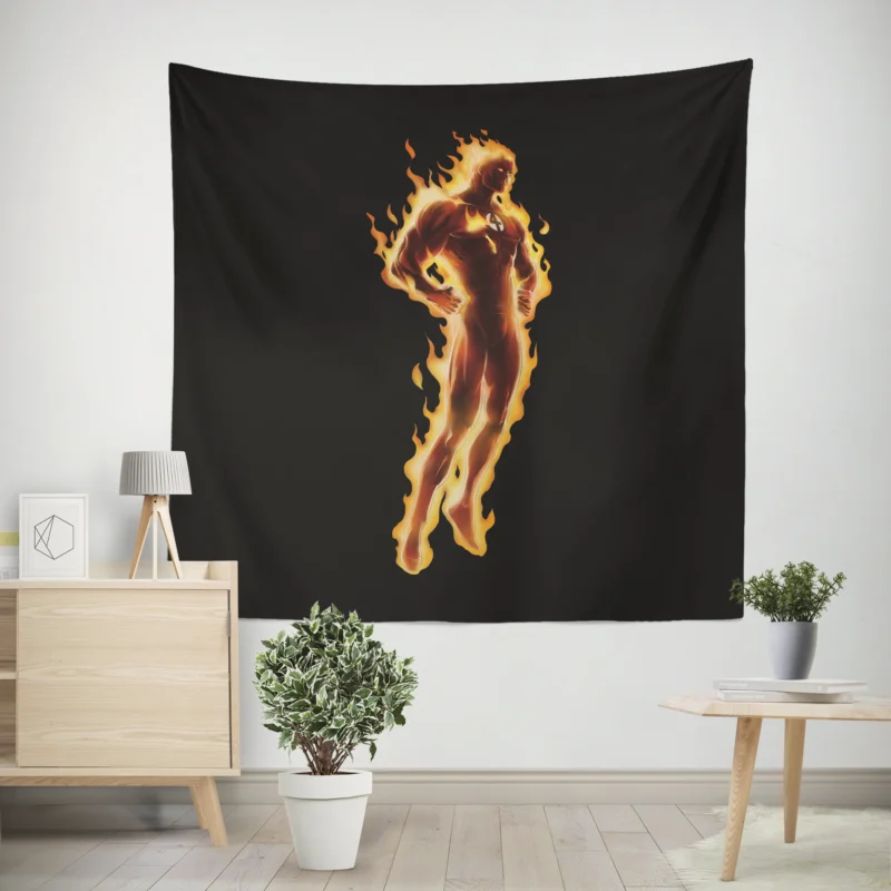 Human Torch: Flames of Fantastic Four Comics  Wall Tapestry