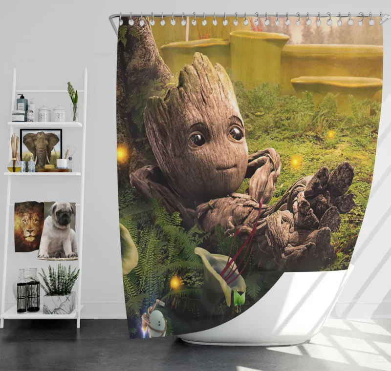 I Am Groot TV Show: Groot Cosmic Adventures Shower Curtain