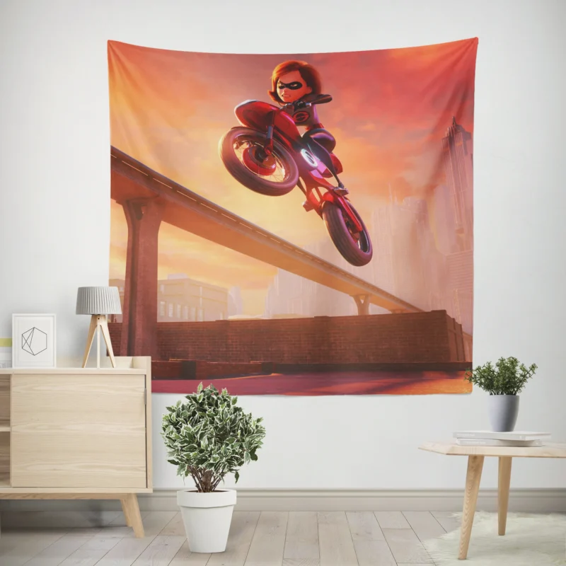 Incredibles 2: Elastigirl Thrilling Ride  Wall Tapestry