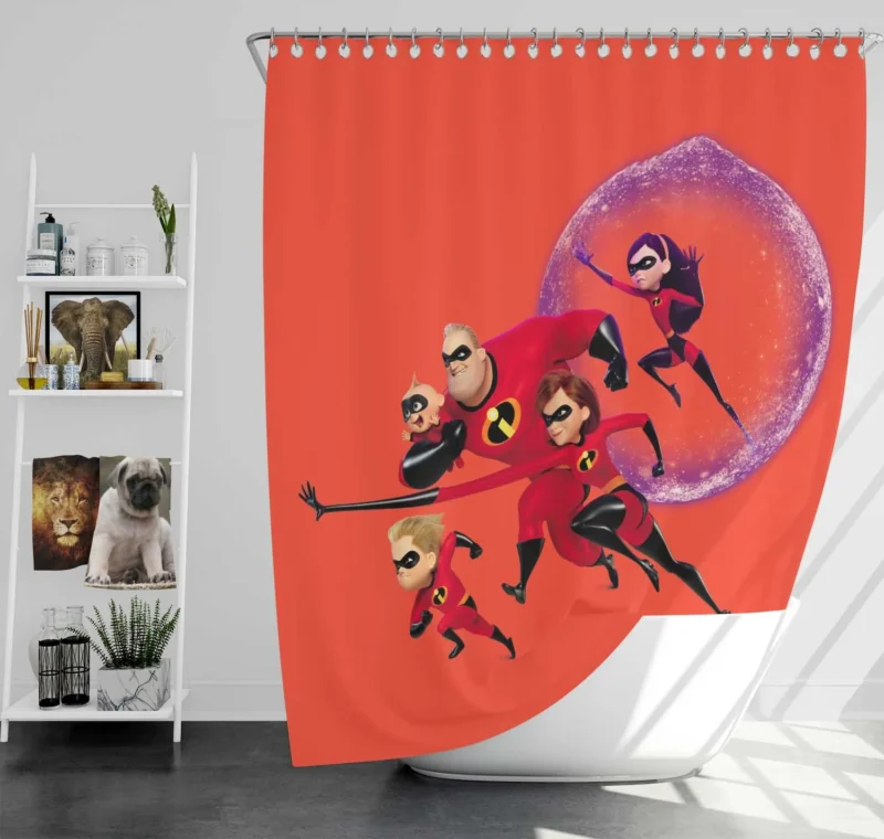 Incredibles 2: The Parr Family Adventures Shower Curtain