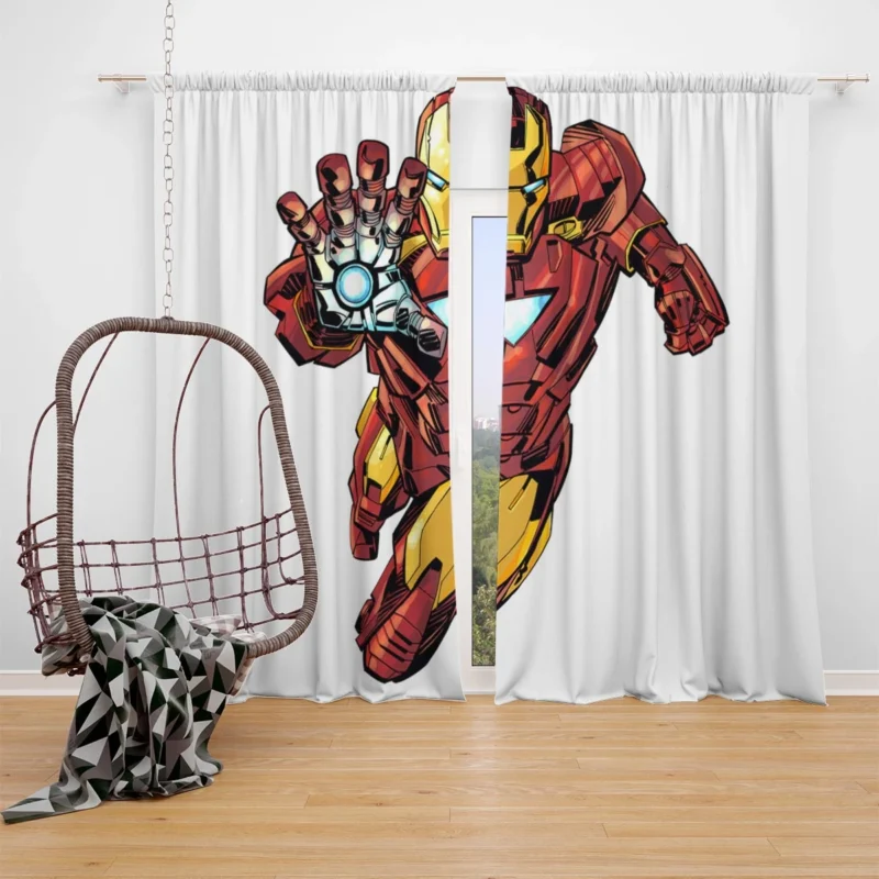 Iron Man Comics: A Hero Journey Window Curtain