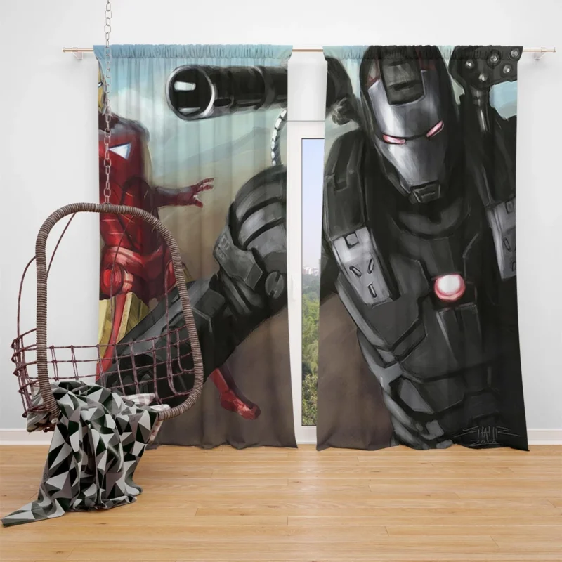 Iron Man Wallpaper: War Machine Arsenal Window Curtain