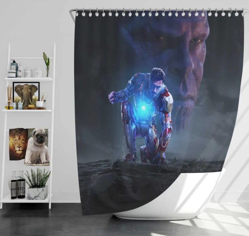 Iron Man and Thanos: Epic Showdown Shower Curtain